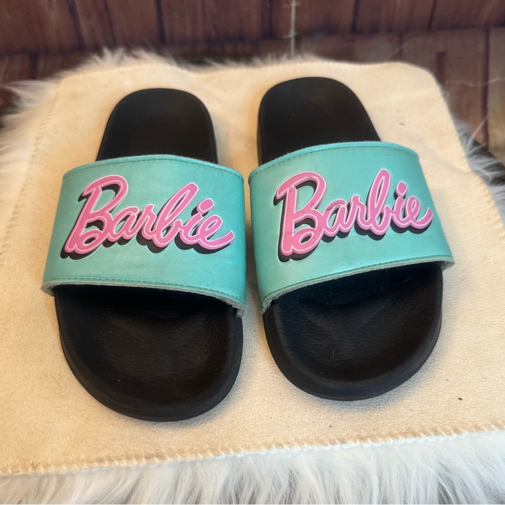 Barbie Girl’s Aqua Blue Slide Sandals Size 3